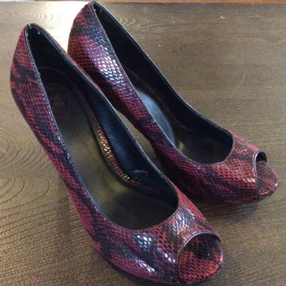 Ladies Snake Print High Heels - Picture 1 of 1